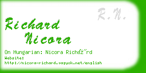 richard nicora business card